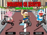 Дораэмон управляет скутером