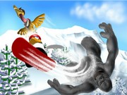 Пингвин-сноубордист против Йети