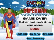 Супермен катается на сноуборде